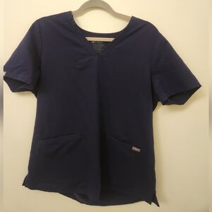 Figs Women's Casma Navy Blue Scrub Top Size L